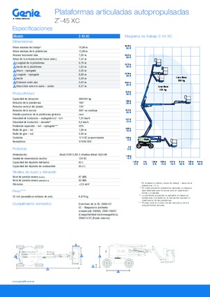 Gumikerekes töretőgémes munkaállványok Genie Z™-45 XC