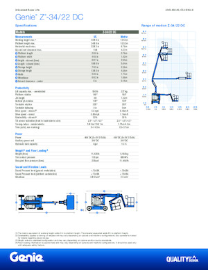 Gumikerekes töretőgémes munkaállványok Genie Z-34/22 DC