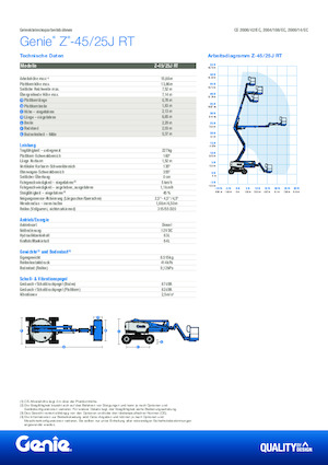 Gumikerekes töretőgémes munkaállványok Genie Z-45/25J RT