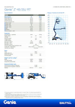 Gumikerekes töretőgémes munkaállványok Genie Z-45/25J RT