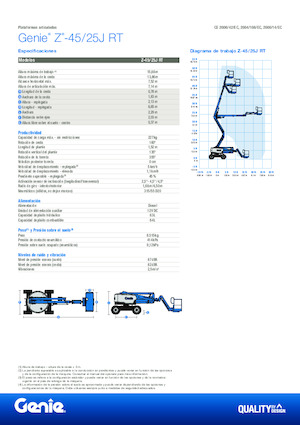 Gumikerekes töretőgémes munkaállványok Genie Z-45/25J RT