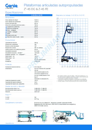 Gumikerekes töretőgémes munkaállványok Genie Z-45 DC