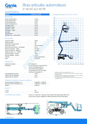 Gumikerekes töretőgémes munkaállványok Genie Z-45 DC