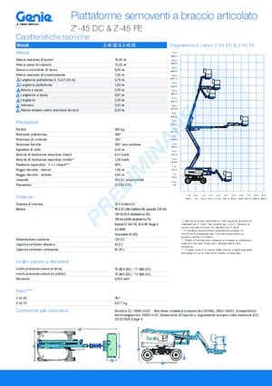 Gumikerekes töretőgémes munkaállványok Genie Z-45 DC