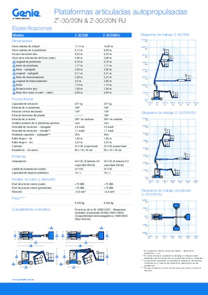 Gumikerekes töretőgémes munkaállványok Genie Z-30/20N RJ
