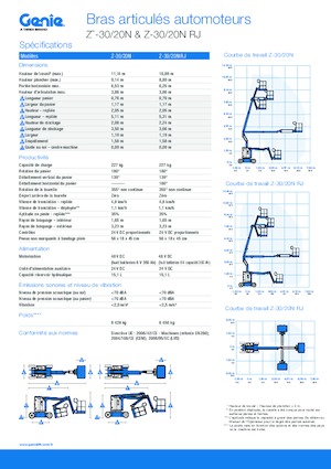 Gumikerekes töretőgémes munkaállványok Genie Z-30/20N RJ