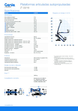 Gumikerekes töretőgémes munkaállványok Genie Z-33/18