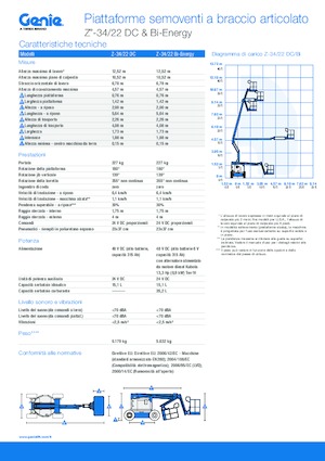 Gumikerekes töretőgémes munkaállványok Genie Z-34/22 DC