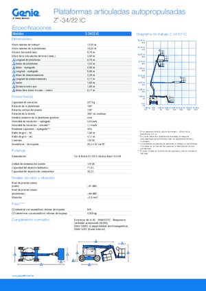 Gumikerekes töretőgémes munkaállványok Genie Z-34/22 IC
