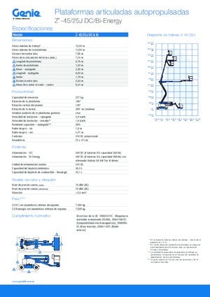 Gumikerekes töretőgémes munkaállványok Genie Z-45/25J DC