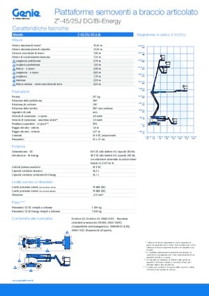 Gumikerekes töretőgémes munkaállványok Genie Z-45/25J DC