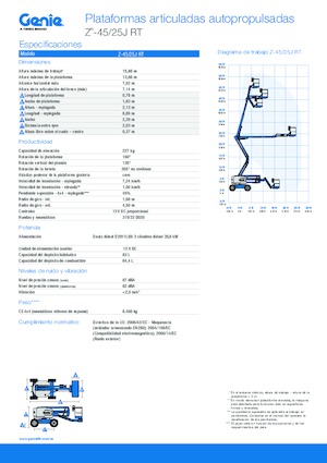 Gumikerekes töretőgémes munkaállványok Genie Z-45/25J RT