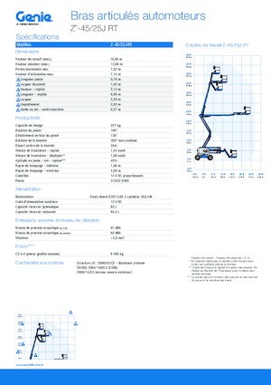 Gumikerekes töretőgémes munkaállványok Genie Z-45/25J RT