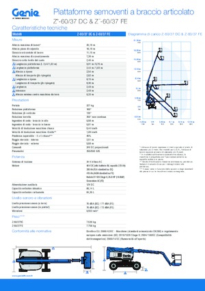 Gumikerekes töretőgémes munkaállványok Genie Z-60 DC