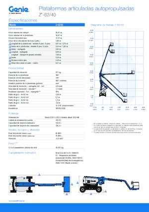 Gumikerekes töretőgémes munkaállványok Genie Z-62/40