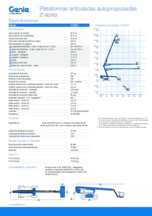 Gumikerekes töretőgémes munkaállványok Genie Z-80/60
