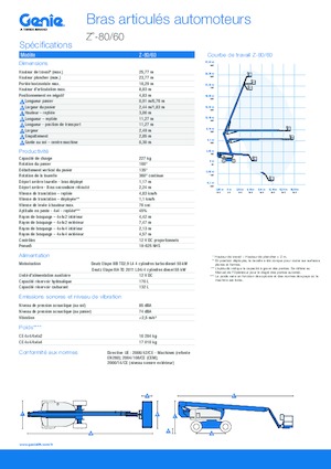 Gumikerekes töretőgémes munkaállványok Genie Z-80/60
