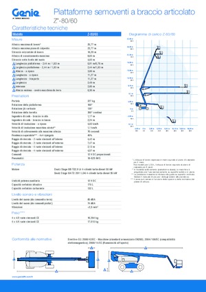 Gumikerekes töretőgémes munkaállványok Genie Z-80/60