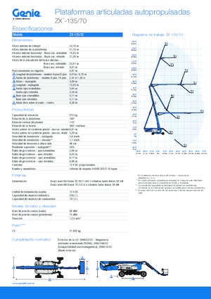 Gumikerekes töretőgémes munkaállványok Genie ZX-135/70