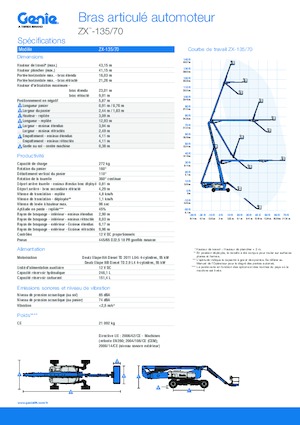 Gumikerekes töretőgémes munkaállványok Genie ZX-135/70