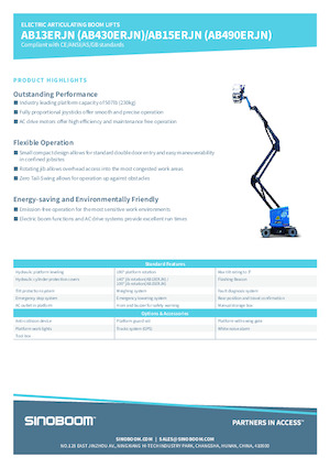 Gumikerekes töretőgémes munkaállványok Sinoboom AB15ERJN