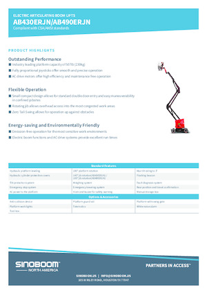 Gumikerekes töretőgémes munkaállványok Sinoboom AB490ERJN