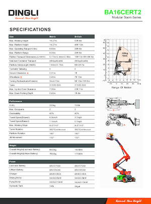 Gumikerekes töretőgémes munkaállványok Dingli BA16CERT2
