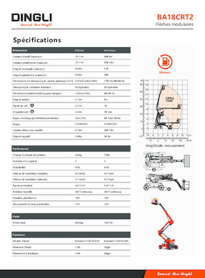 Gumikerekes töretőgémes munkaállványok Dingli BA18CRT2