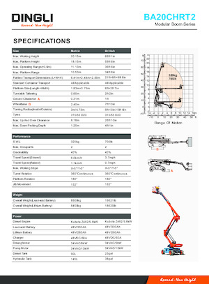 Gumikerekes töretőgémes munkaállványok Dingli BA20CHRT2