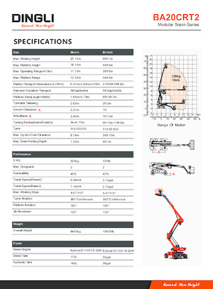 Gumikerekes töretőgémes munkaállványok Dingli BA20CRT2