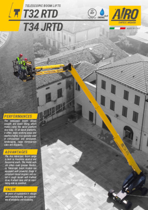 Gumikerekes töretőgémes munkaállványok AIRO T32 RTD