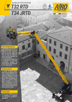 Gumikerekes töretőgémes munkaállványok AIRO T32 RTD