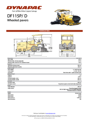Gumikerekes finiserek Dynapac DF 115 P/D