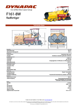 Gumikerekes finiserek Dynapac F 161-8 W