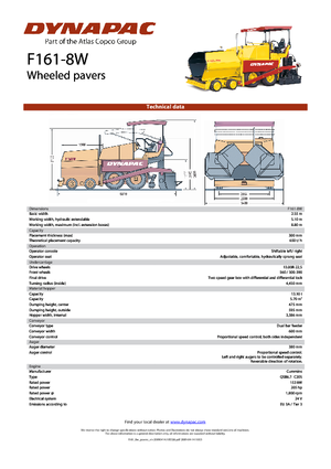 Gumikerekes finiserek Dynapac F 161-8 W