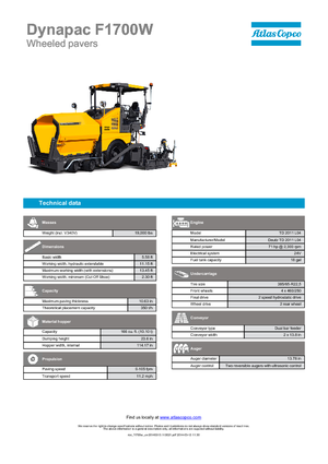 Gumikerekes finiserek Dynapac F 1700 W