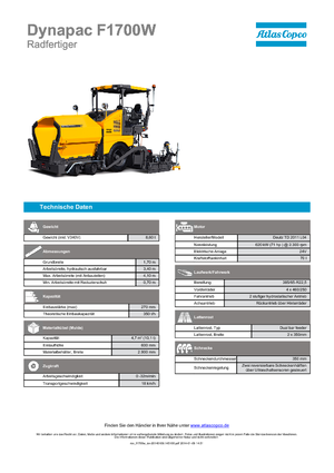 Gumikerekes finiserek Dynapac F 1700 W