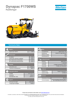 Gumikerekes finiserek Dynapac F 1700 WS