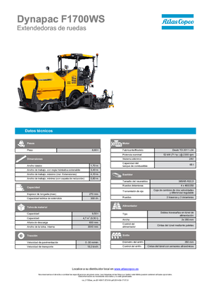 Gumikerekes finiserek Dynapac F 1700 WS