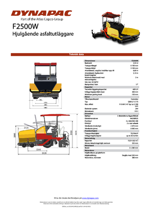 Gumikerekes finiserek Dynapac F 2500 W