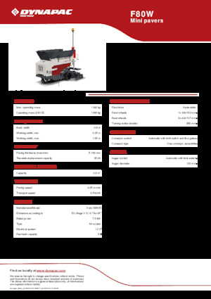 Gumikerekes finiserek Dynapac F80W