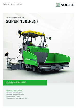 Gumikerekes finiserek Vögele Super 1303-3i