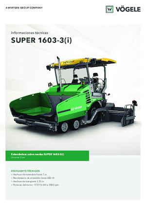 Gumikerekes finiserek Vögele Super 1603-3i