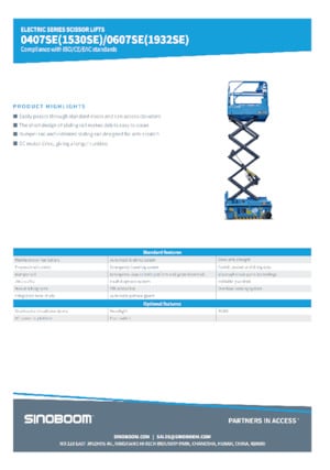 Gumikerekes ollós személyemelők Sinoboom 0607SE