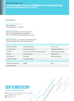 Gumikerekes ollós személyemelők Sinoboom 1412E Plus 