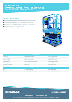Gumikerekes ollós személyemelők Sinoboom 1530SE