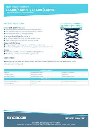 Gumikerekes ollós személyemelők Sinoboom 1623RE 