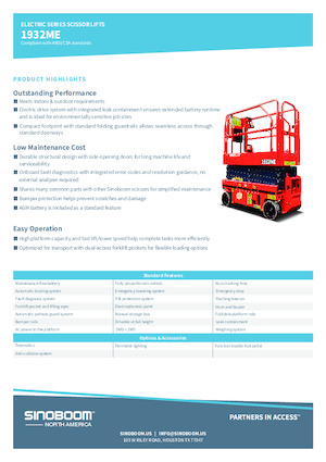 Gumikerekes ollós személyemelők Sinoboom 1932ME