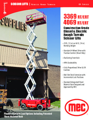 Gumikerekes ollós személyemelők MEC 3369RT