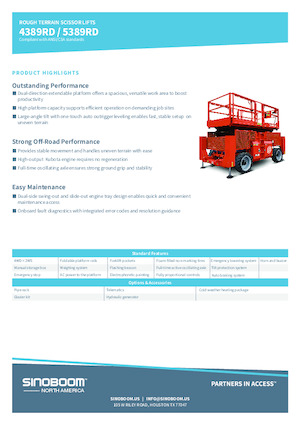 Gumikerekes ollós személyemelők Sinoboom 5389RD